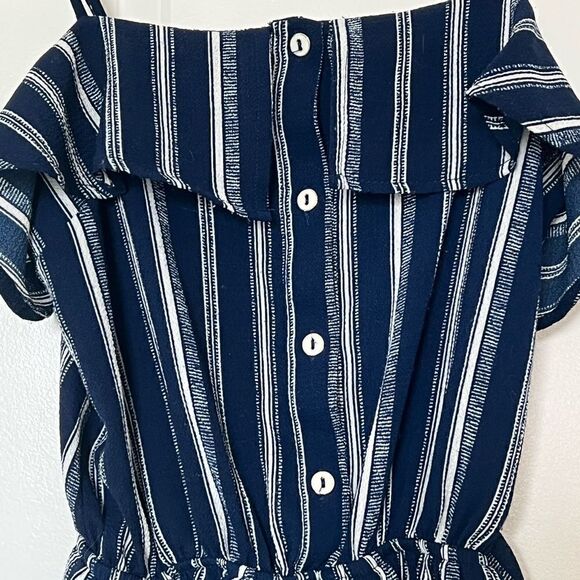 Monteau Blue & White Spaghetti Strap Romper - Picture 5 of 10